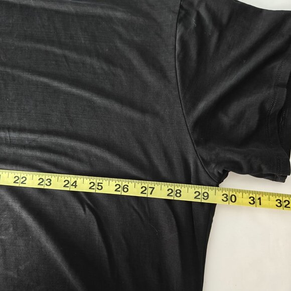 Anthropologie DOLAN Belted Mini Dress Faux Leather Side Belt Black Cupro Size 1X - Picture 7 of 9